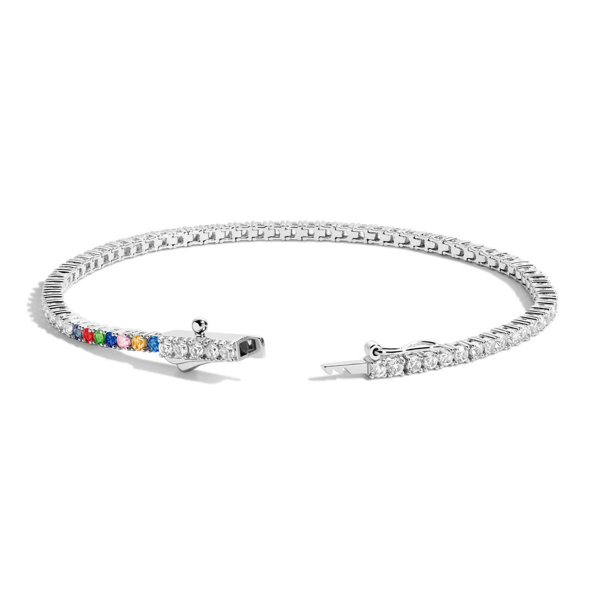 Personalized Lab Grown White Sapphire Tennis Bracelet | AUrate New York