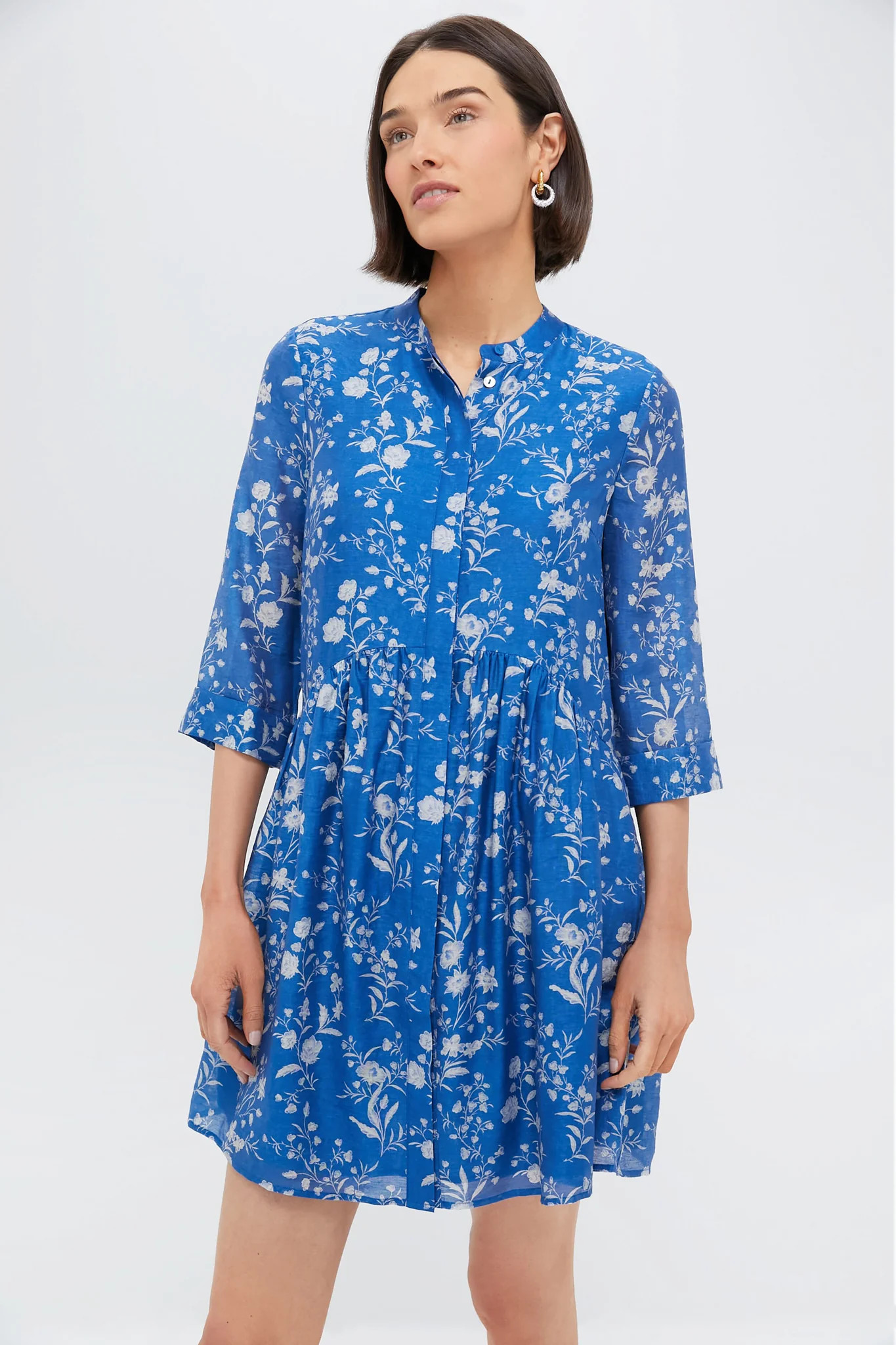 Limoges Floral Royal Shirt Dress | Tuckernuck (US)