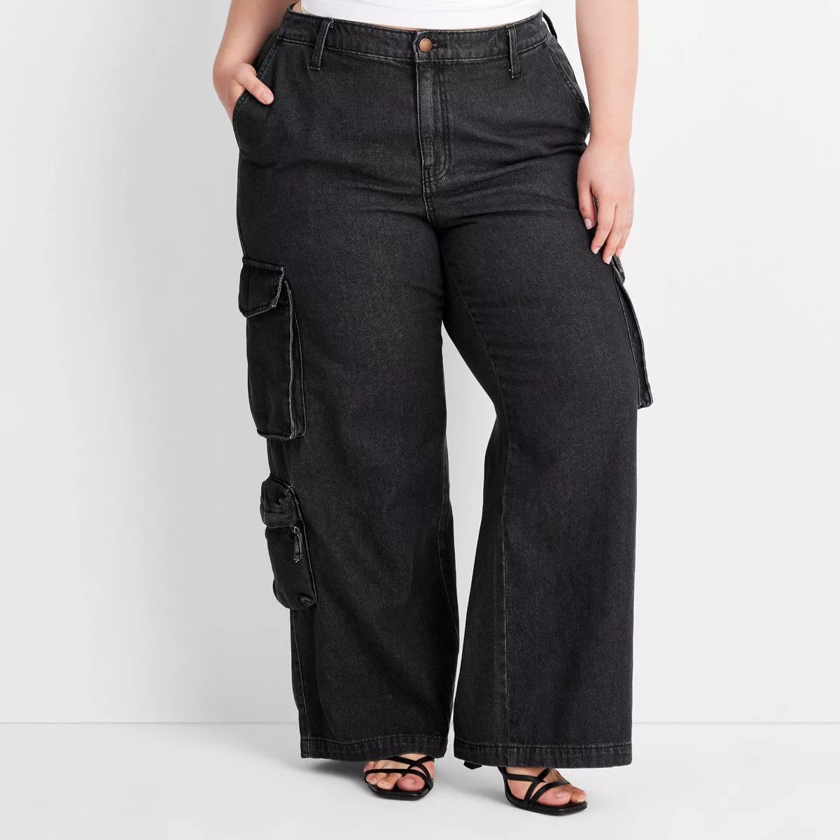 Women's High-Rise Wide Leg Denim Cargo Pants - Universal Thread™ | Target