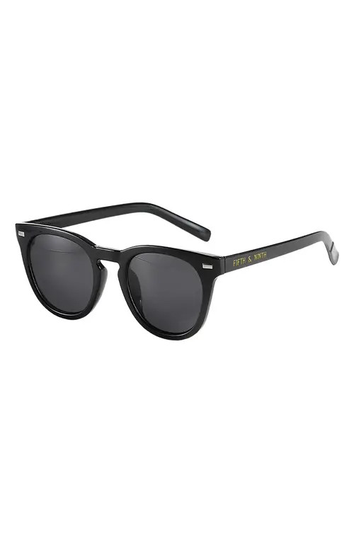Fifth & Ninth Raleigh 55mm Round Sunglasses in Black/Black at Nordstrom | Nordstrom