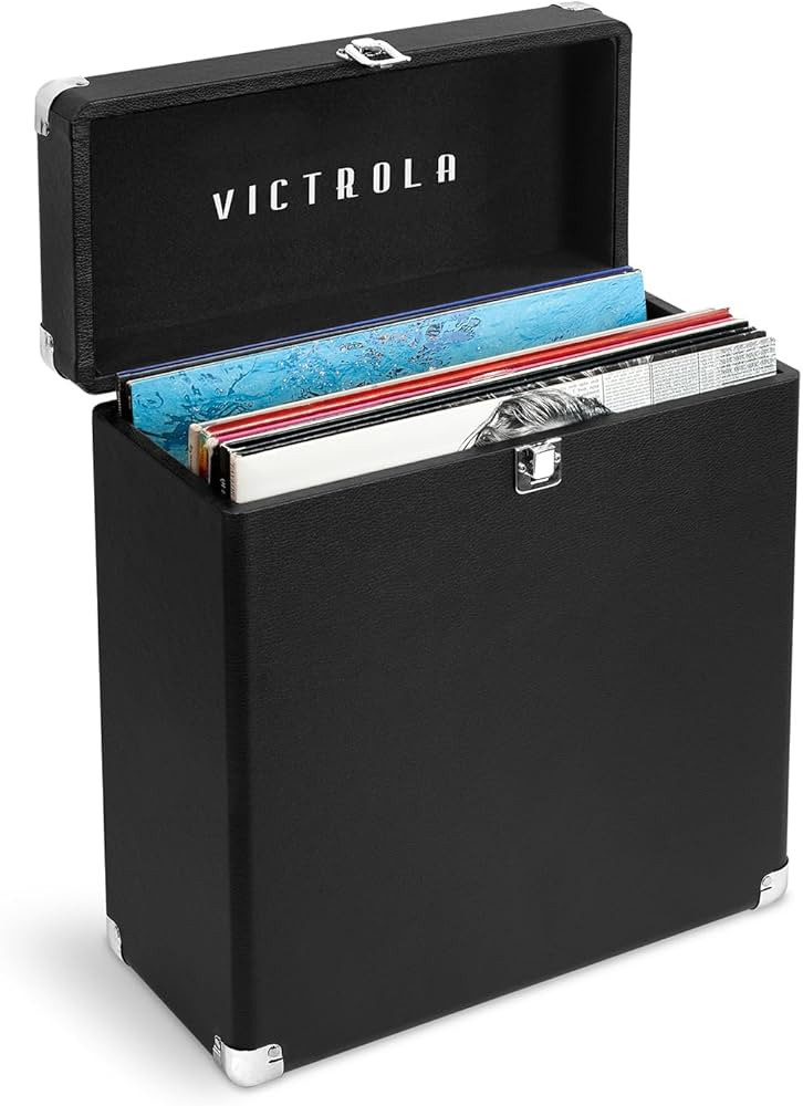 Victrola Vintage Vinyl Record Storage and Carrying Case, Fits all Standard Records - 33 1/3, 45 a... | Amazon (US)
