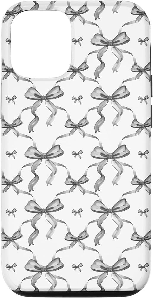 iPhone 13 Aesthetic Black and White Ribbons and Bows in Watercolor Case | Amazon (US)