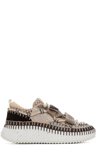 Chloé - Beige Nama Velcro Sneakers | SSENSE