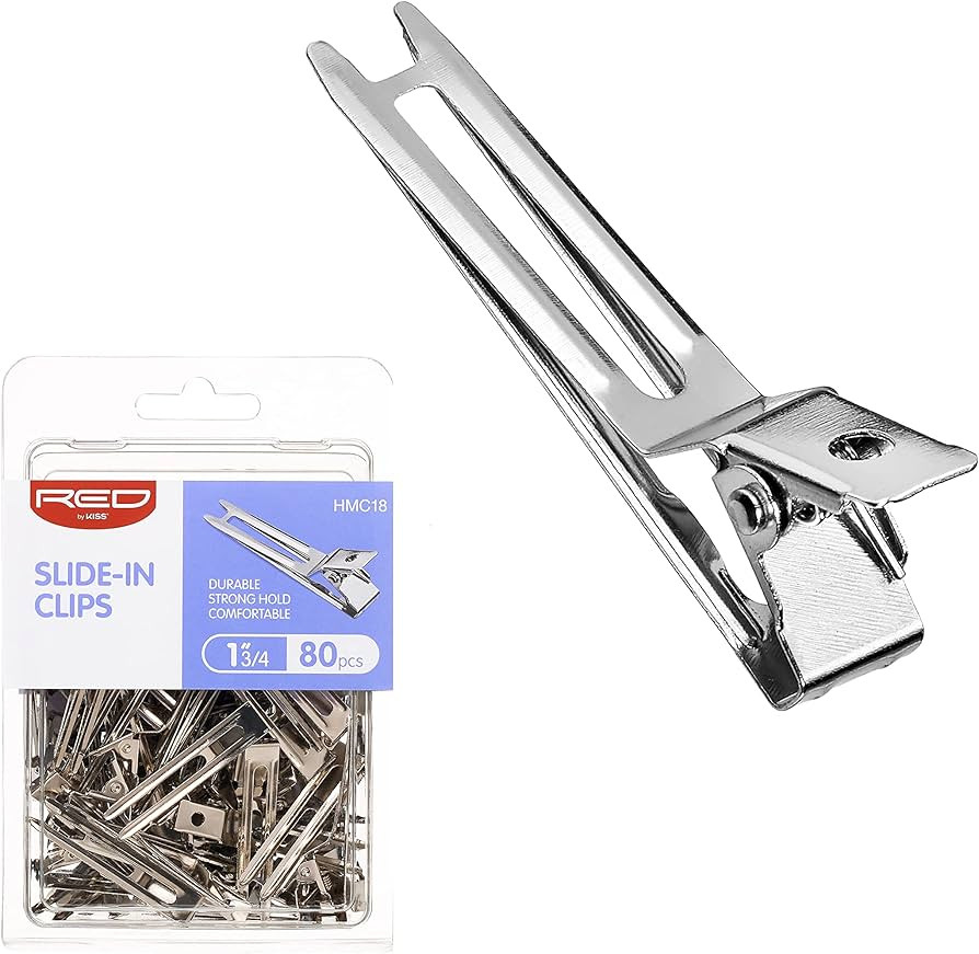 RED by Kiss 80pcs 1.75" Slide-In Hair Clips, Durable Metal Curl Setting Clips for Hairdressing, S... | Amazon (US)
