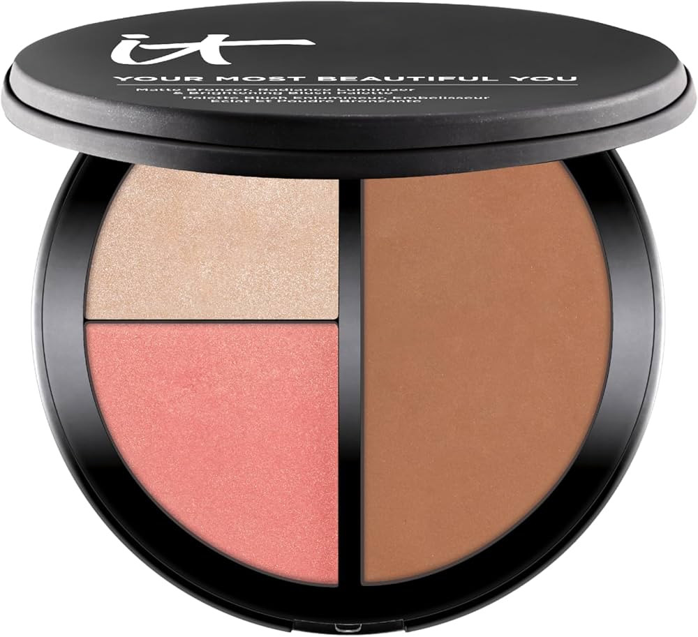 IT Cosmetics Your Most Beautiful You 3-in-1 Makeup Palette - Matte Bronzer - Radiance Luminizer -... | Amazon (US)