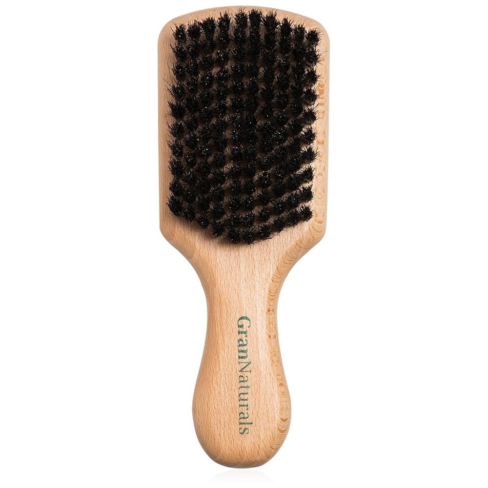GranNaturals Soft Boar Bristle Slick Back Hair Brush - Hairbrush for Smoothing, Fades, Beards, 36... | Amazon (US)