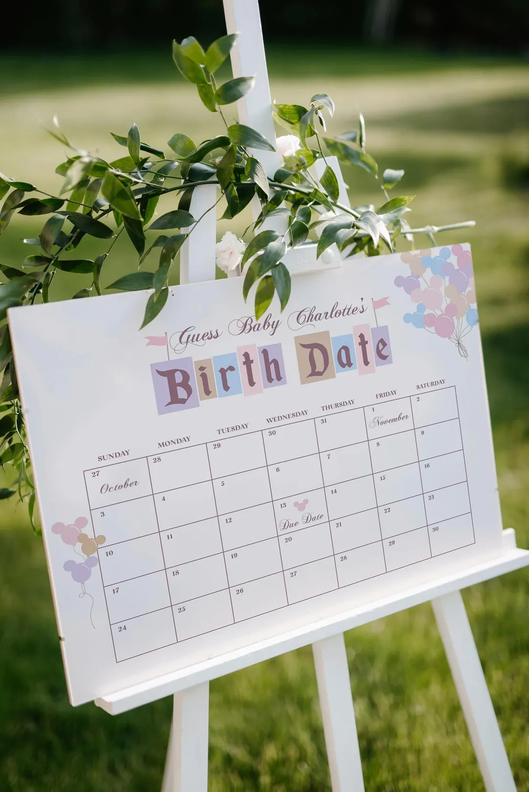 Happiest Baby Shower On Earth Baby Due Date Calendar Game, Disneyland Guess Baby's Birthday, Edit... | Etsy (US)