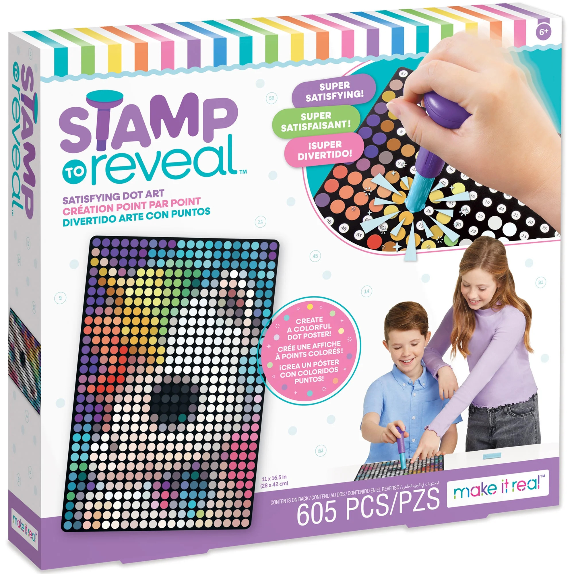 Make It Real: Stamp To Reveal Single - Unicorn - 605pcs - DIY Dot Poster Character, 11 x 16.5", C... | Walmart (US)