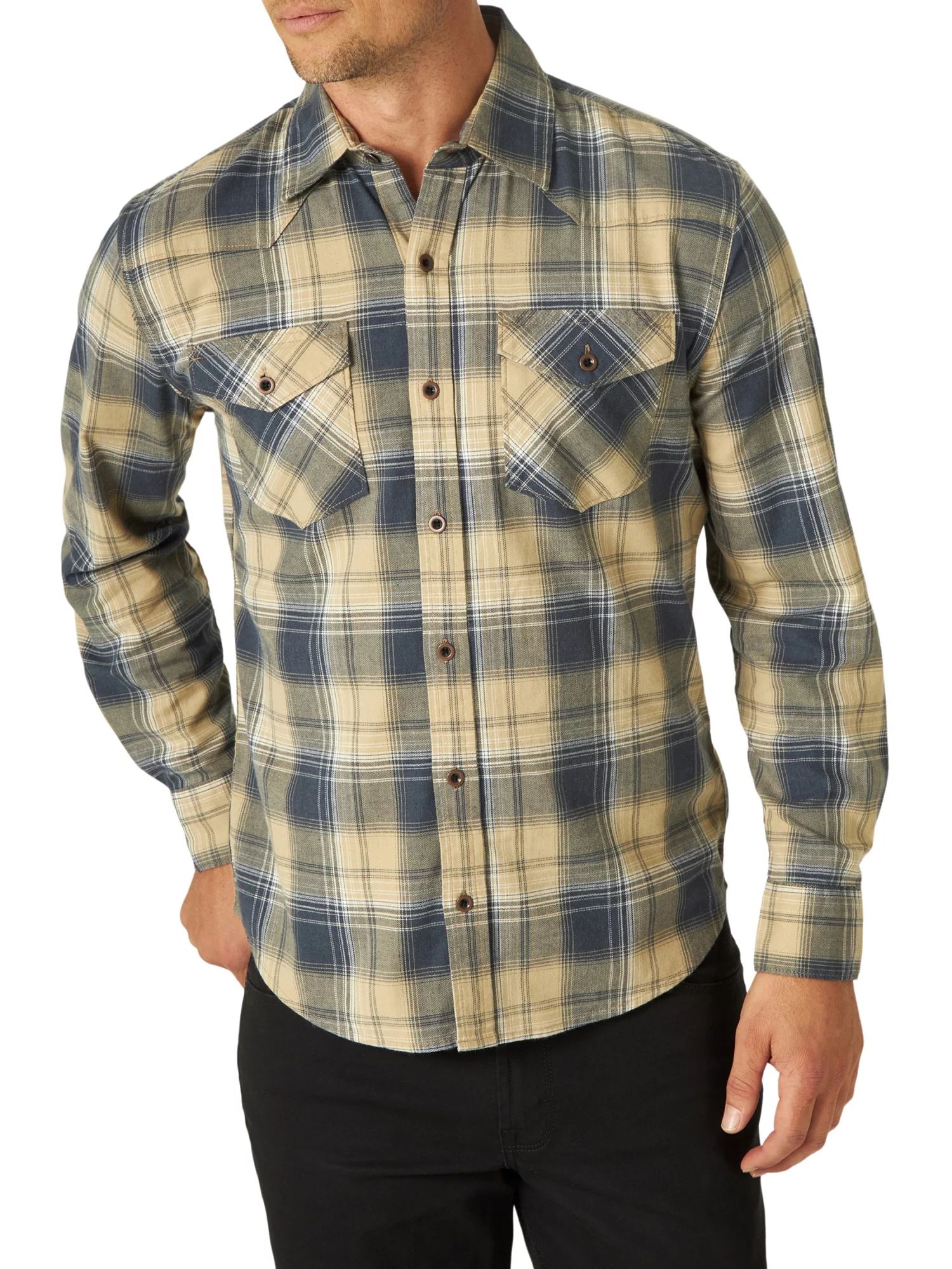 Wrangler Men's Premium Slim Fit Plaid Shirt | Walmart (US)