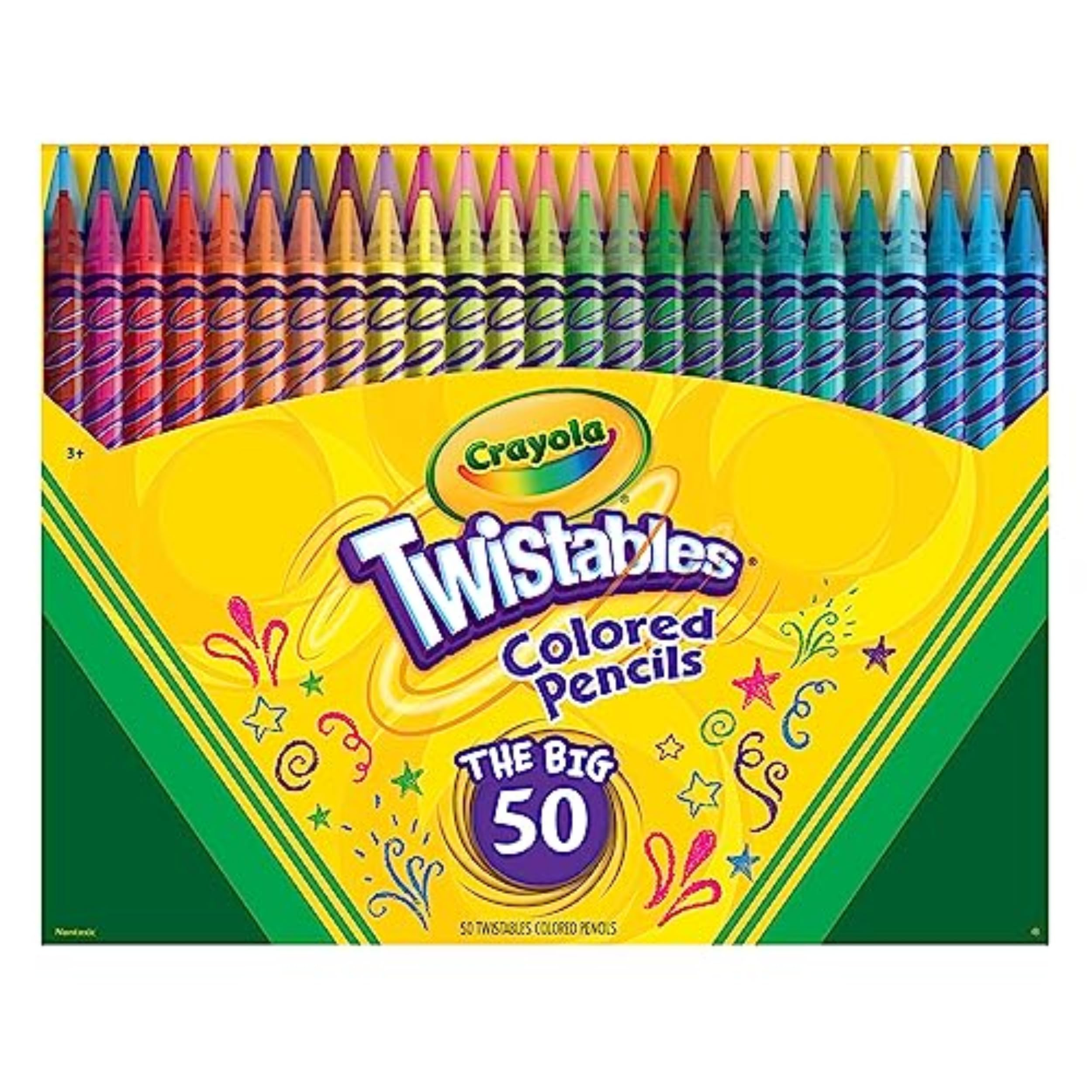 Crayola Twistables Colored Pencil Set (50ct), Stocking Stuffer for Kids & Teens, No Sharpen Color... | Amazon (US)