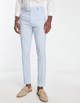 ASOS DESIGN skinny smart trousers in pastel blue | ASOS (Global)