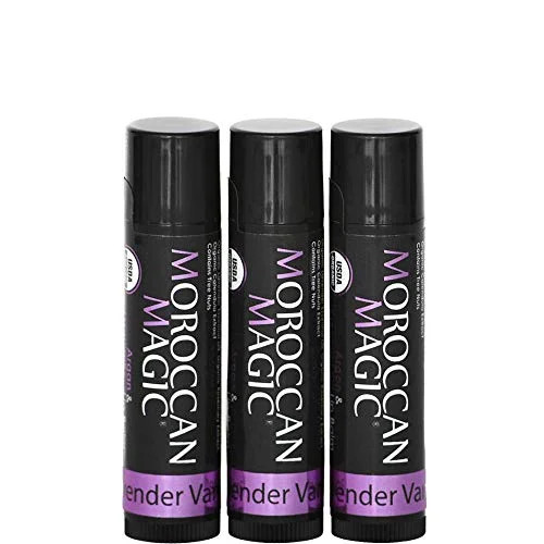 Moroccan Magic Organic Lavender Vanilla Lip Balm 3 Pack | Made with Natural Cold Pressed Argan an... | Walmart (US)