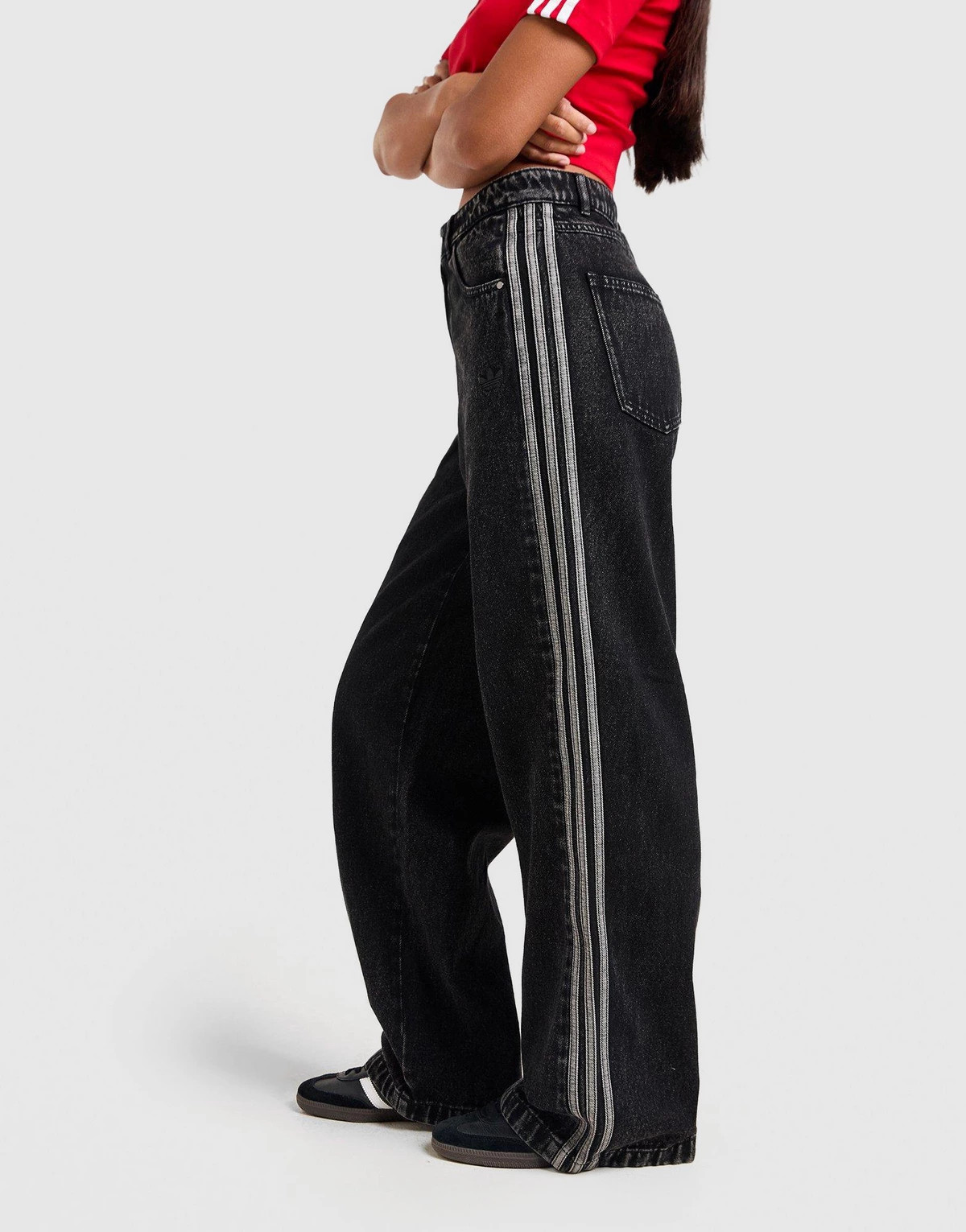 Black adidas Originals Denim Firebird Track Pants | JD Sports UK | JD Sports (UK)