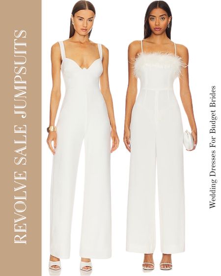 White jumpsuits on sale at Revolve for the bride to be. 

Bride jumpsuit. Bridal jumpsuit. White jumpsuit. Rehearsal dinner. Engagement party. Bridal shower. Bachelorette party. After party outfit. Reception outfit. 

#LTKwedding #LTKsalealert #LTKSeasonal