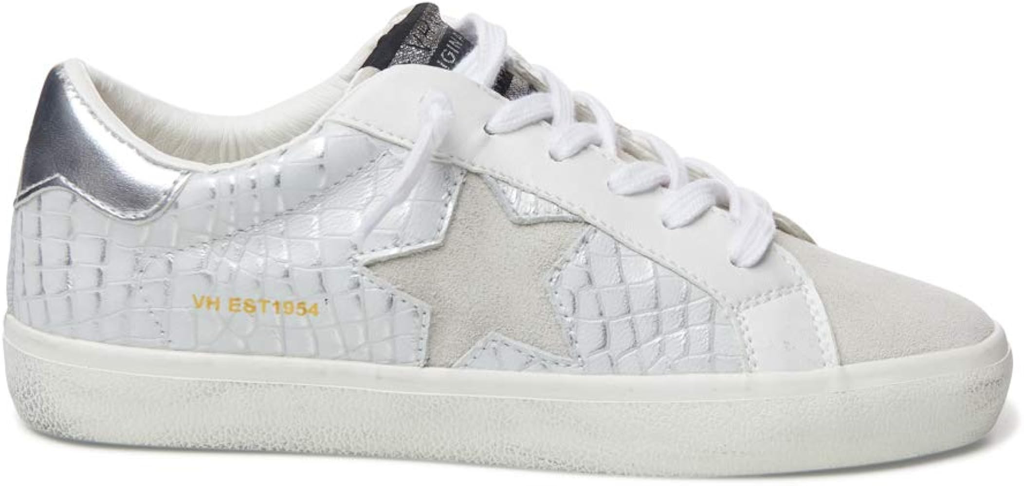 VINTAGE HAVANA Womens Edge Croc Lace Up Sneakers Shoes Casual - Grey | Amazon (US)