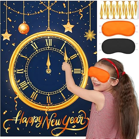 New Years Eve Games, New Years Games, New Years Eve Party Supplies, Clock Stickers Games, New Yea... | Amazon (US)