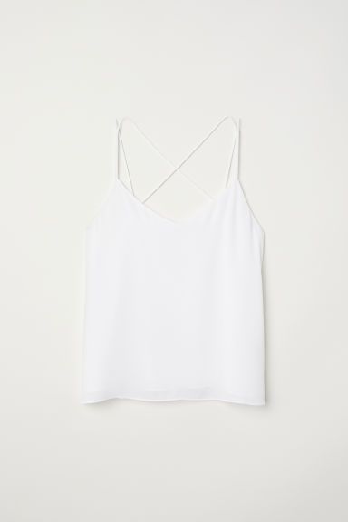 H & M - Chiffon Camisole Top - White | H&M (US + CA)