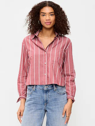 Cropped Button-Down Shirt | Old Navy (CA)