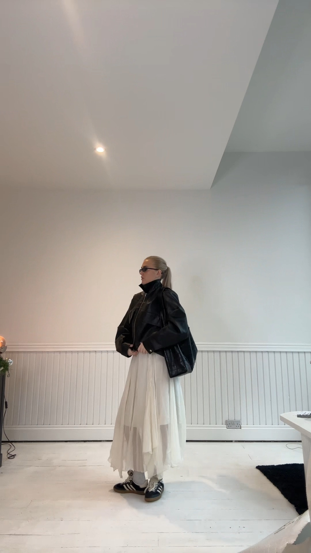 styling new clothes🖤
similar items linked 

- skirt, leather jacket, trainers, ootd, white, black 

#LTKwinter #LTKstyletip #LTKuk