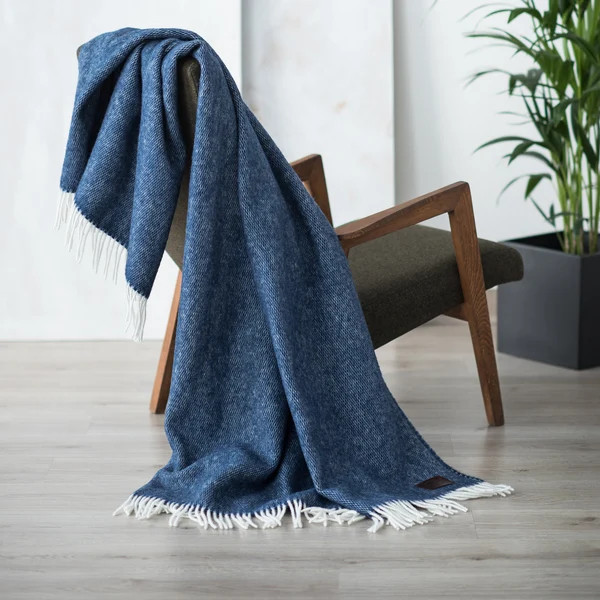 Throw Blanket, Wool Blanket, Wool Throw, Sofa Throw, Blue Bedding, Wool Cover for Bed Home, Blank... | Etsy (US)