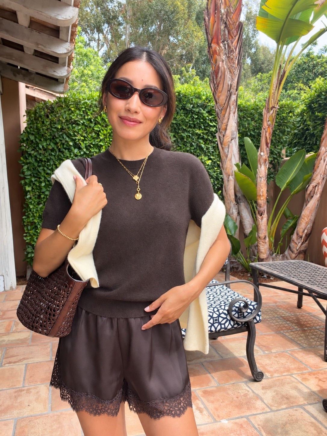 Size info below! 
• Cashmere sweater tee XS, I sized up for a little slouch. Great relaxed petite friendly fit that isn’t too long. 
• Satin shorts XS, I sized up bc these run a little small and in the shorter side 

@aritzia #aritziapartner 

Petite friendly, Aritzia monochromatic look, transitional early fall outfit ideas

#LTKPetite #LTKootd #LTKSeasonal