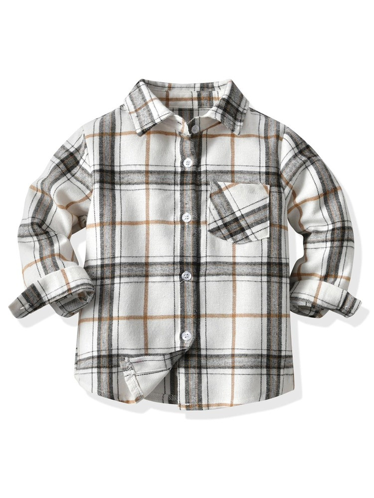 Toddler Boys Plaid Patched Pocket Coat | SHEIN