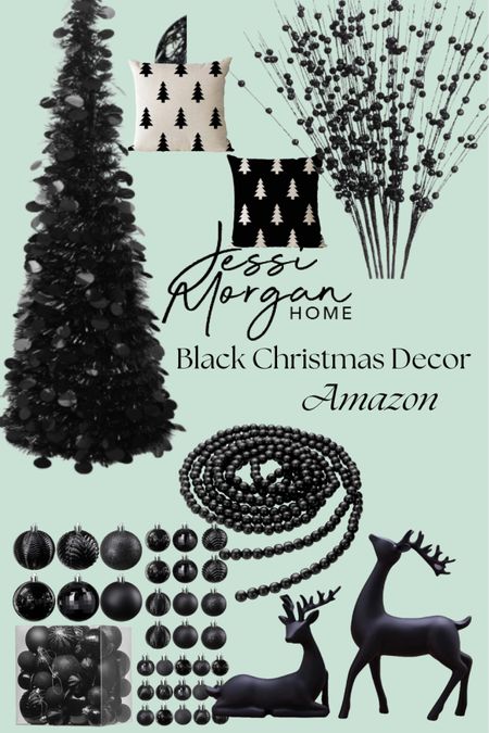 I love black Christmas decor from a black Christmas tree, to black reindeers to pillows. Shop my favorite decorations from Amazon! #blackchristmasdecor #blacktree #christmastree #ornaments

#LTKGiftGuide 

#LTKHoliday #LTKGiftGuide