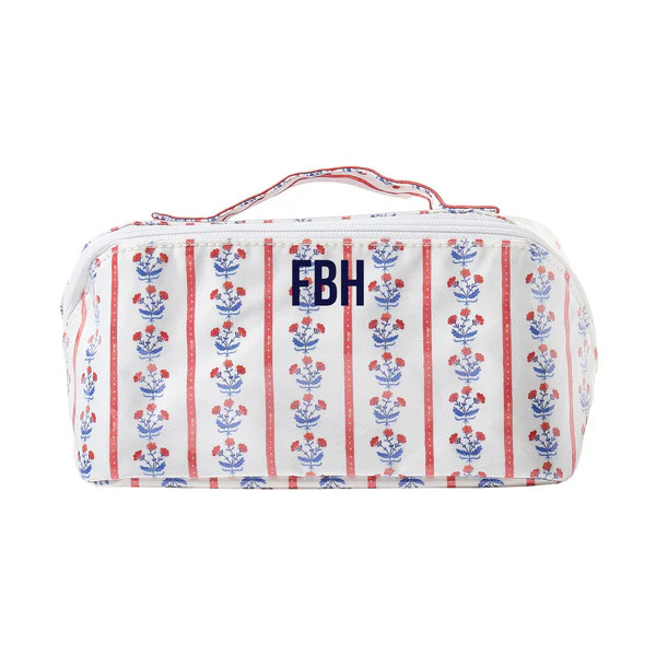Embroidered Clear Coated Lay Flat Cosmetic Bag - @Nashville Tash x SWP | Sprinkled With Pink