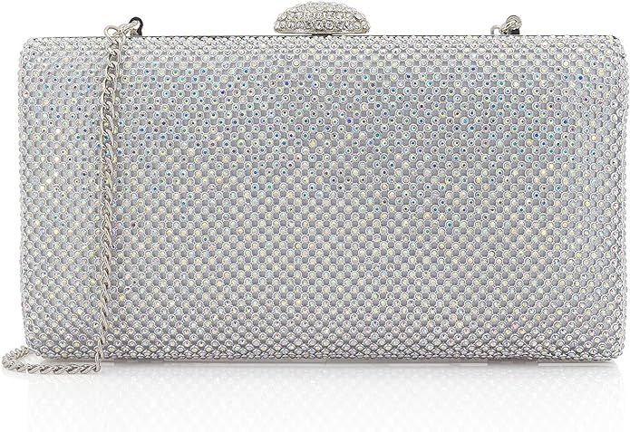 Dexmay Large Rhinestone Crystal Clutch Evening Bag Women Formal Purse for Cocktail Prom Party | Amazon (US)