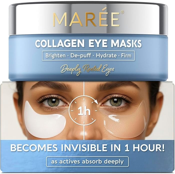 MAREE Invisible Under Eye Patches for Puffy Eyes and Dark Circles with Peptide Collagen, Caffeine... | Amazon (US)