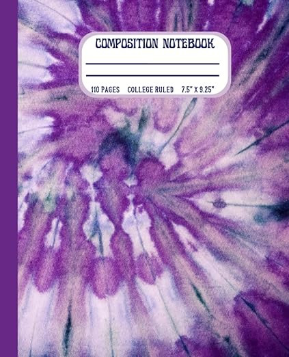 Purple Tie Dye Composition Notebook: Cool Tie Dye Hippie Trippy Aesthetic Journal, College Ruled,... | Amazon (US)