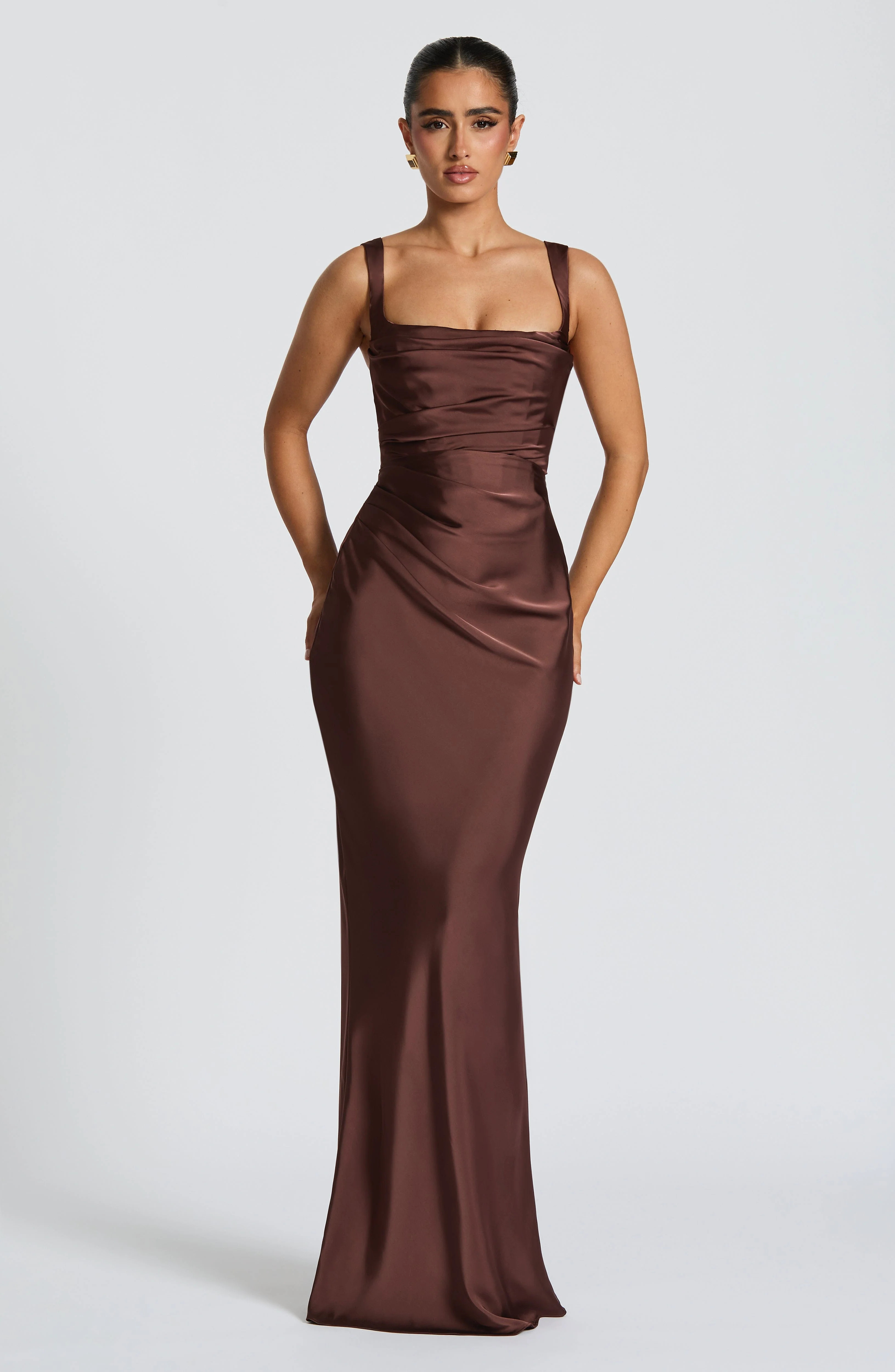 Calanthe Maxi Dress - Plum Brown | Babyboo (global)