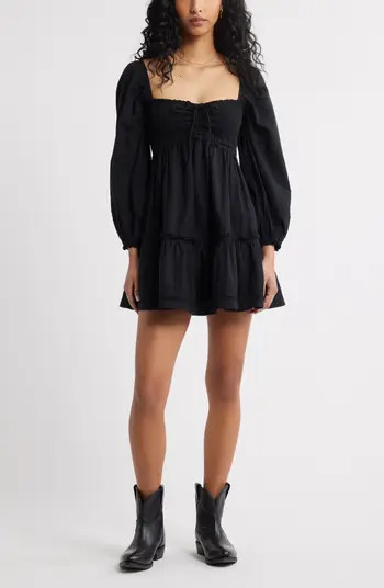 Long Sleeve Fit & Flare Minidress | Nordstrom