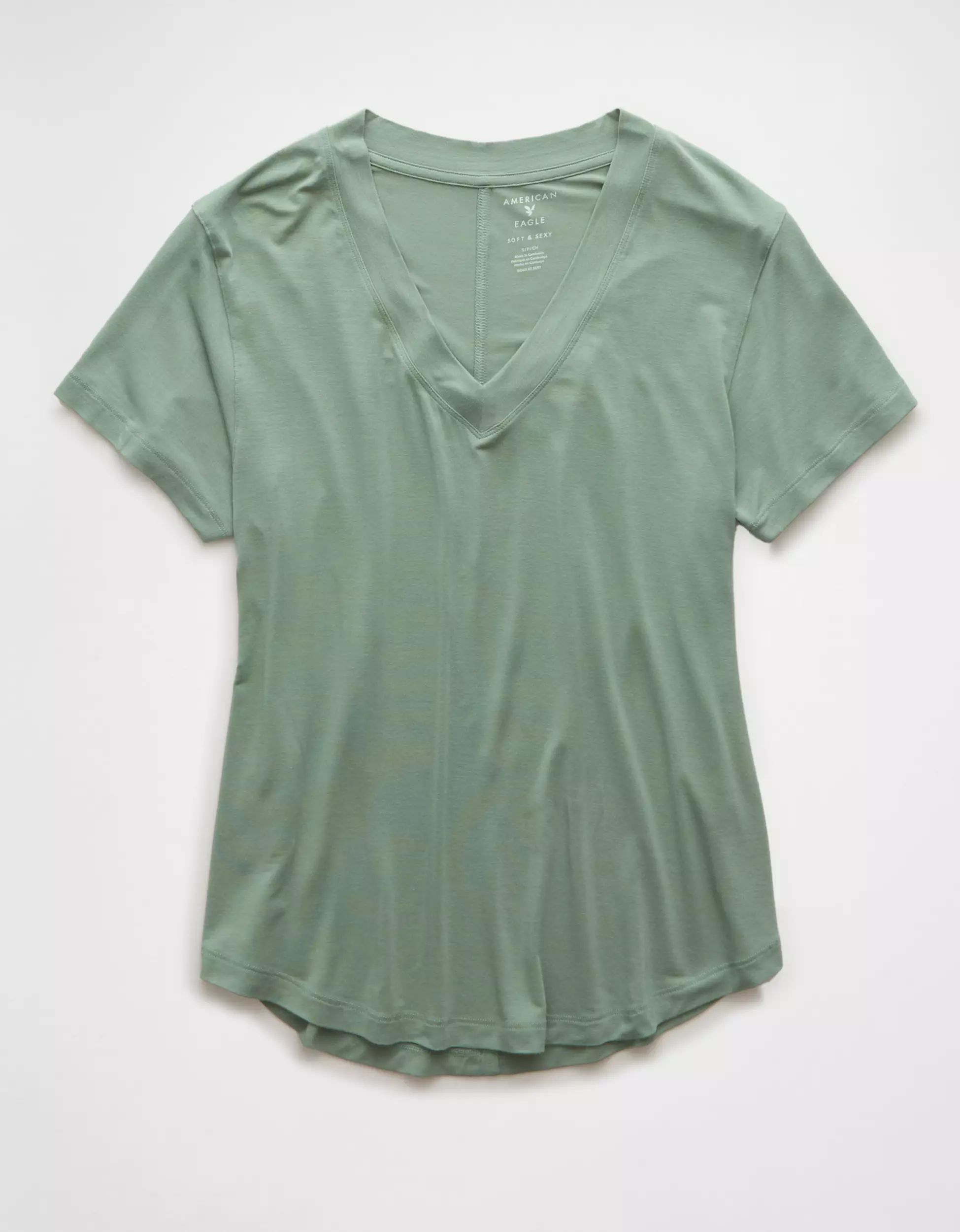 AE Soft & Sexy Oversized V-Neck T-Shirt | American Eagle Outfitters (US & CA)