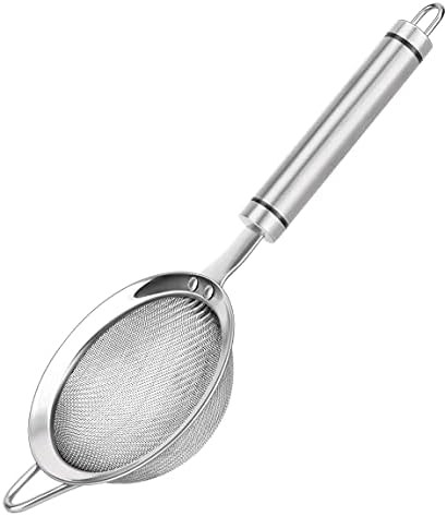 304 Stainless Steel Fine Mesh Strainers for Kitchen, Colander-Skimmer with Handle, Sieve Sifters ... | Amazon (US)