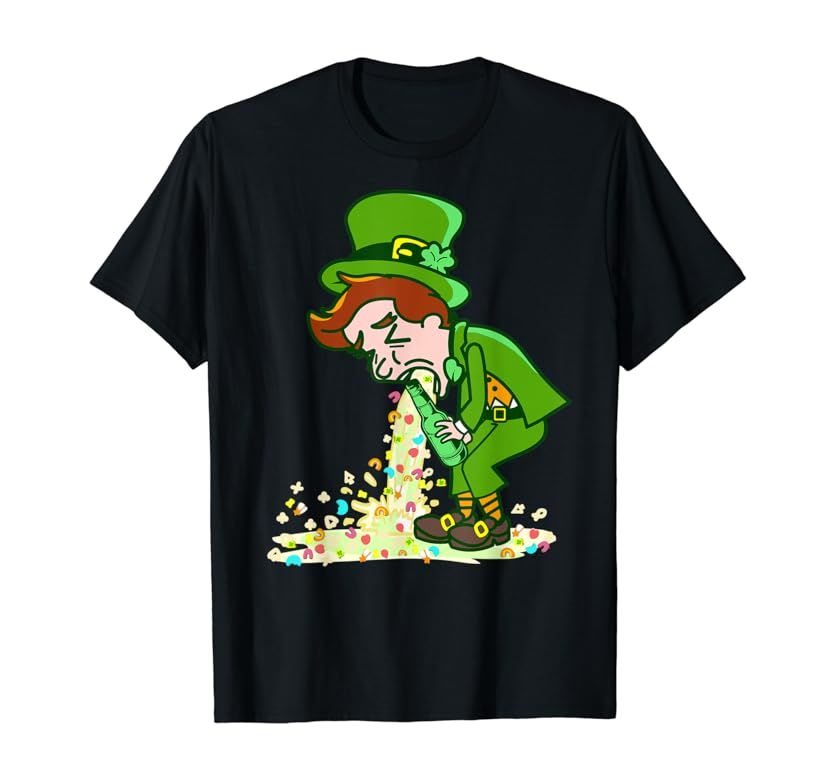 Funny St Patricks Day Leprechaun Shamrock Pattys Day Party T-Shirt | Amazon (US)