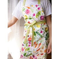 Farmer's Market Apron With Pocket. Botanical Kitchen Apron. For Women. Cute Fruits & Vegetables. Mother's Day Gift | Etsy (US)