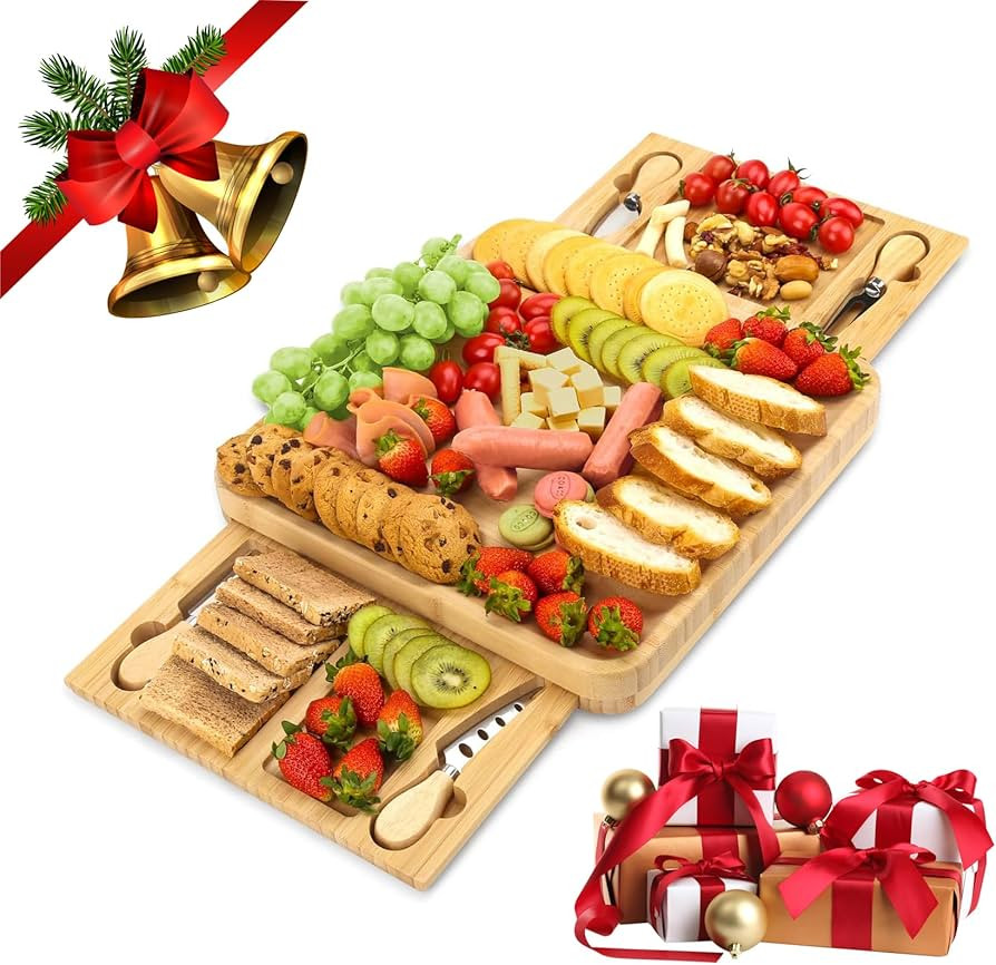 Vestaware Charcuterie Boards, Large Charcuterie Board Set, Bamboo Cheese Board and Knife Set, Wed... | Amazon (US)
