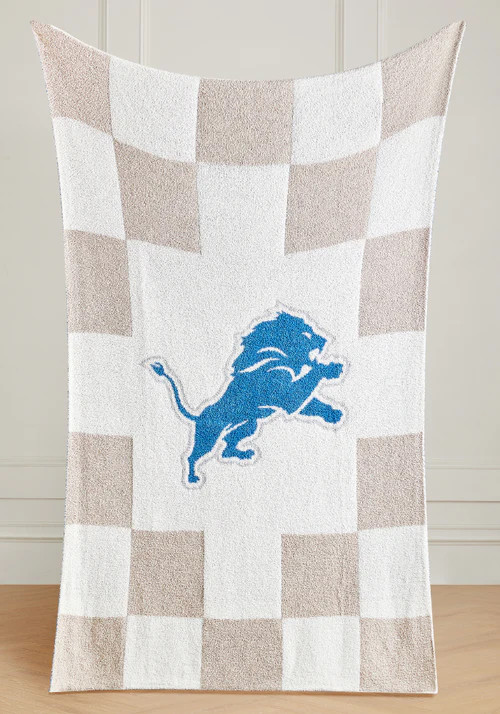 NFL Buttery Blanket- Neutral Check- All 32 Teams Offered! | The Styled Collection