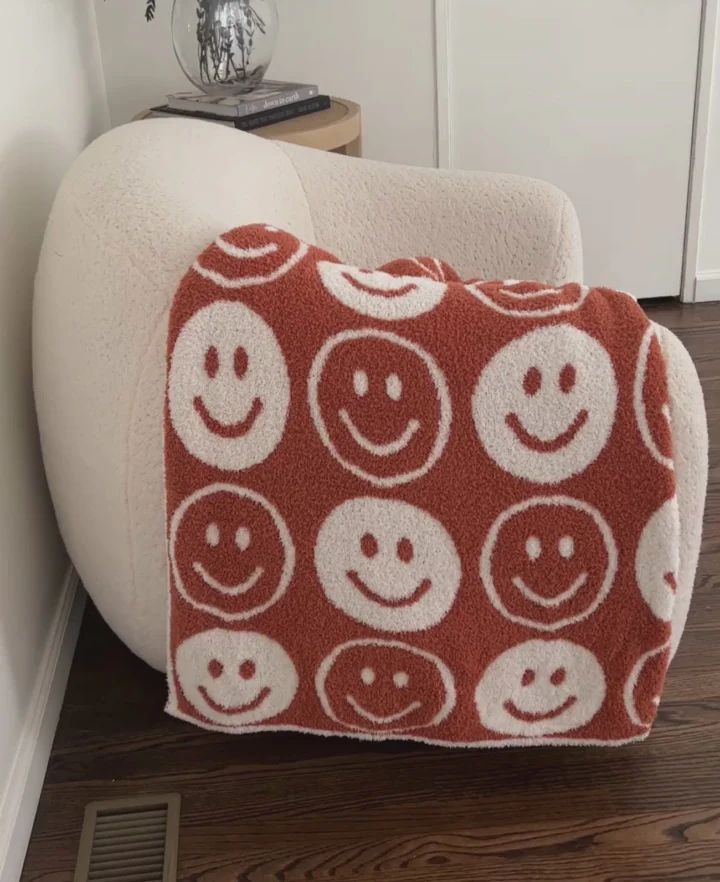 Two-Tone Smiley Buttery Blanket | The Styled Collection