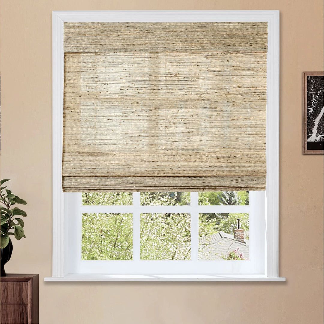 Natural Ramie Bamboo Woven Shade - Beige | TWOPAGES