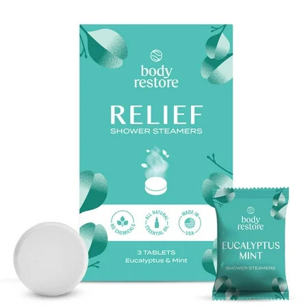 Body Restore 3 Count Shower Steamers for Aromatherapy, Essential Oils, Eucalyptus | Walmart (US)
