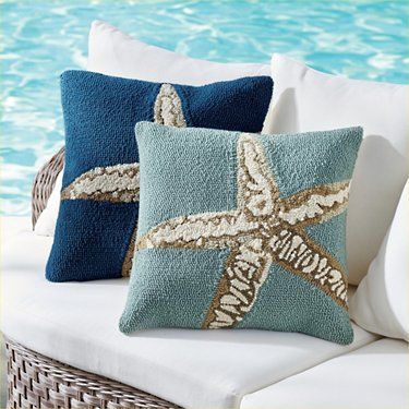 Marina Starfish Hooked Pillow | Grandin Road