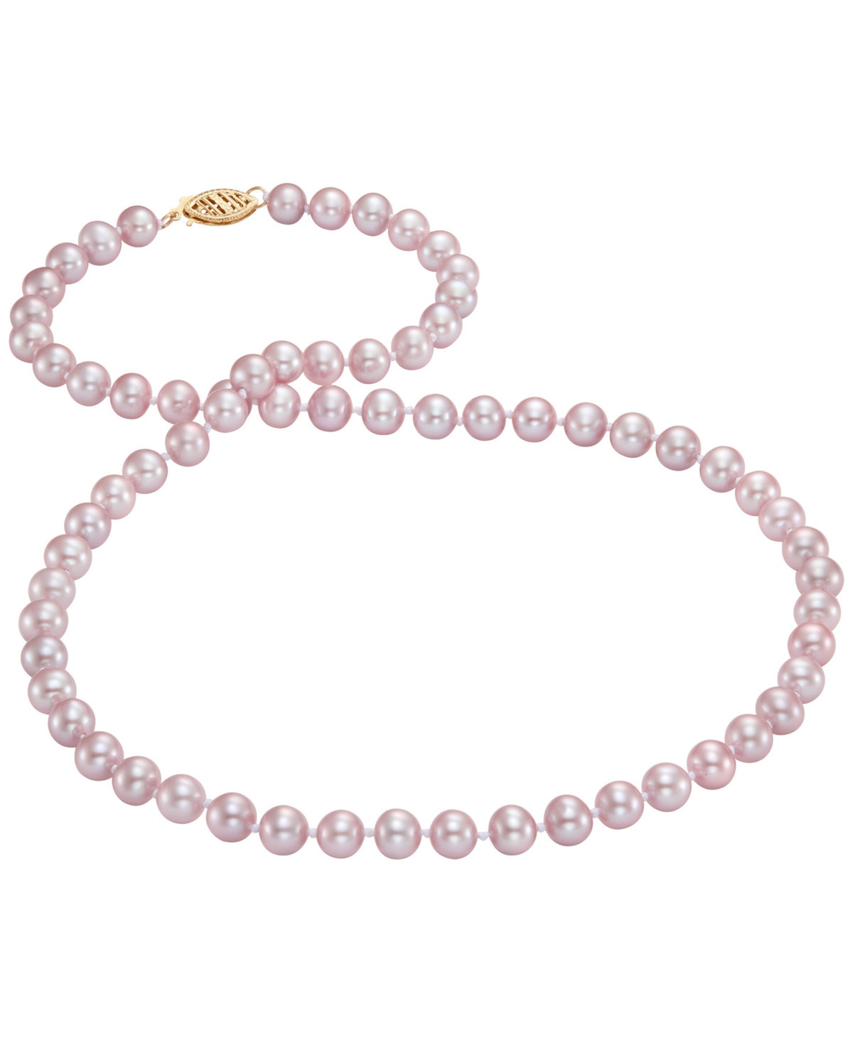 Macy's Freshwater Pearl (6-7mm) Necklace in Sterling Silver - Pink | Macy's