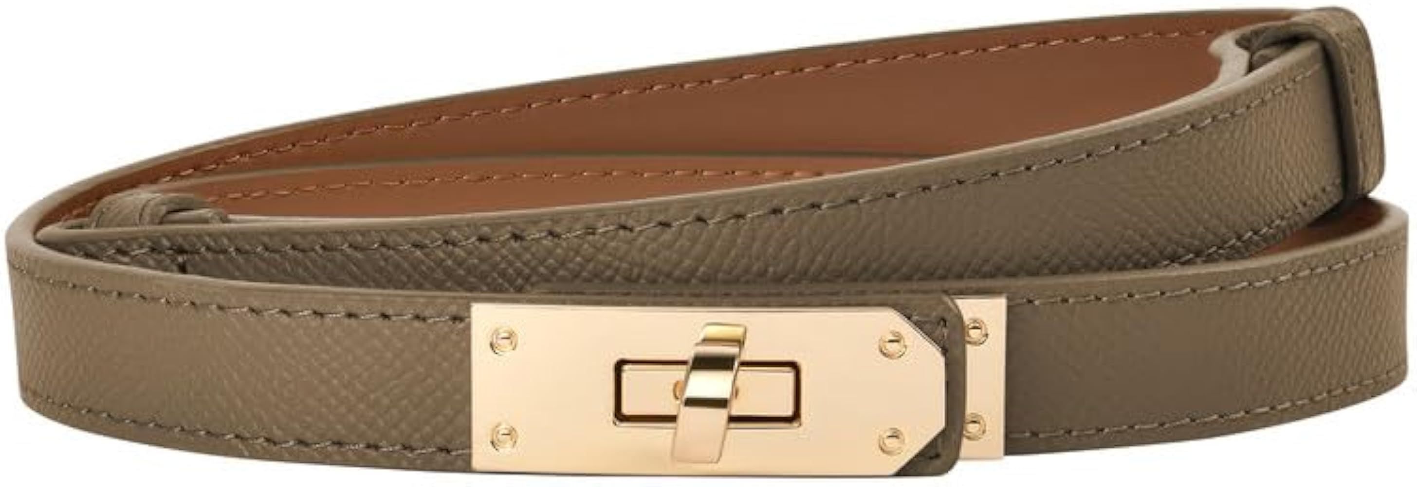 flintronic Women Skinny Leather Belt, Adjustable Fashion Dress Belt, Slim Thin Waist Belt Classic... | Amazon (UK)