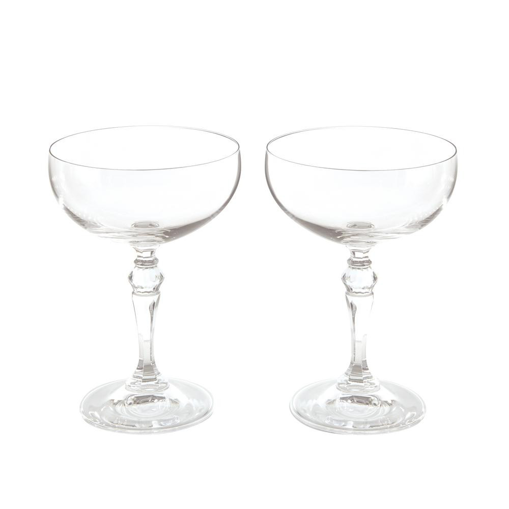 Wine Enthusiast 8.75 oz. Fusion Deco Champagne Coupe Glasses | The Home Depot