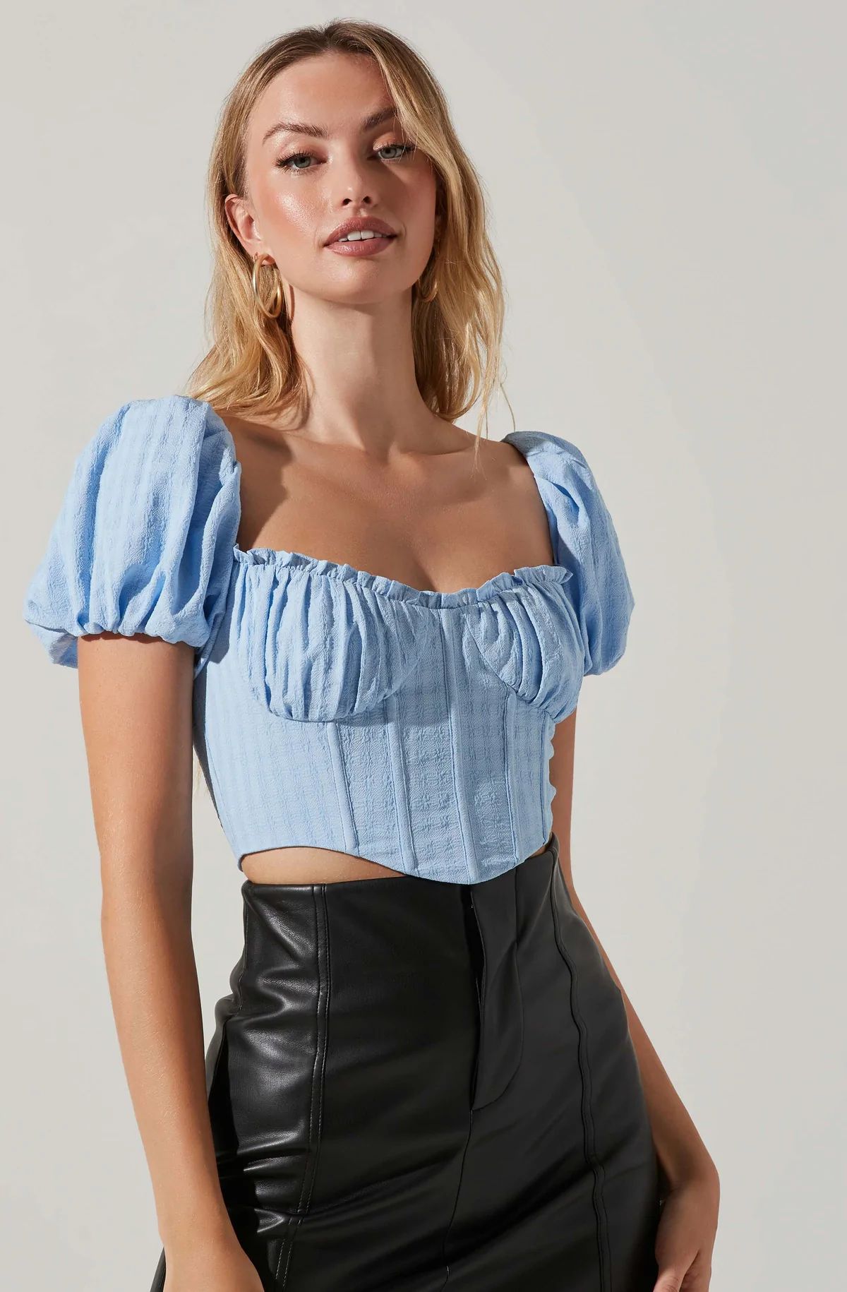 Paola Sweetheart Bustier Puff Sleeve Top | ASTR The Label (US)