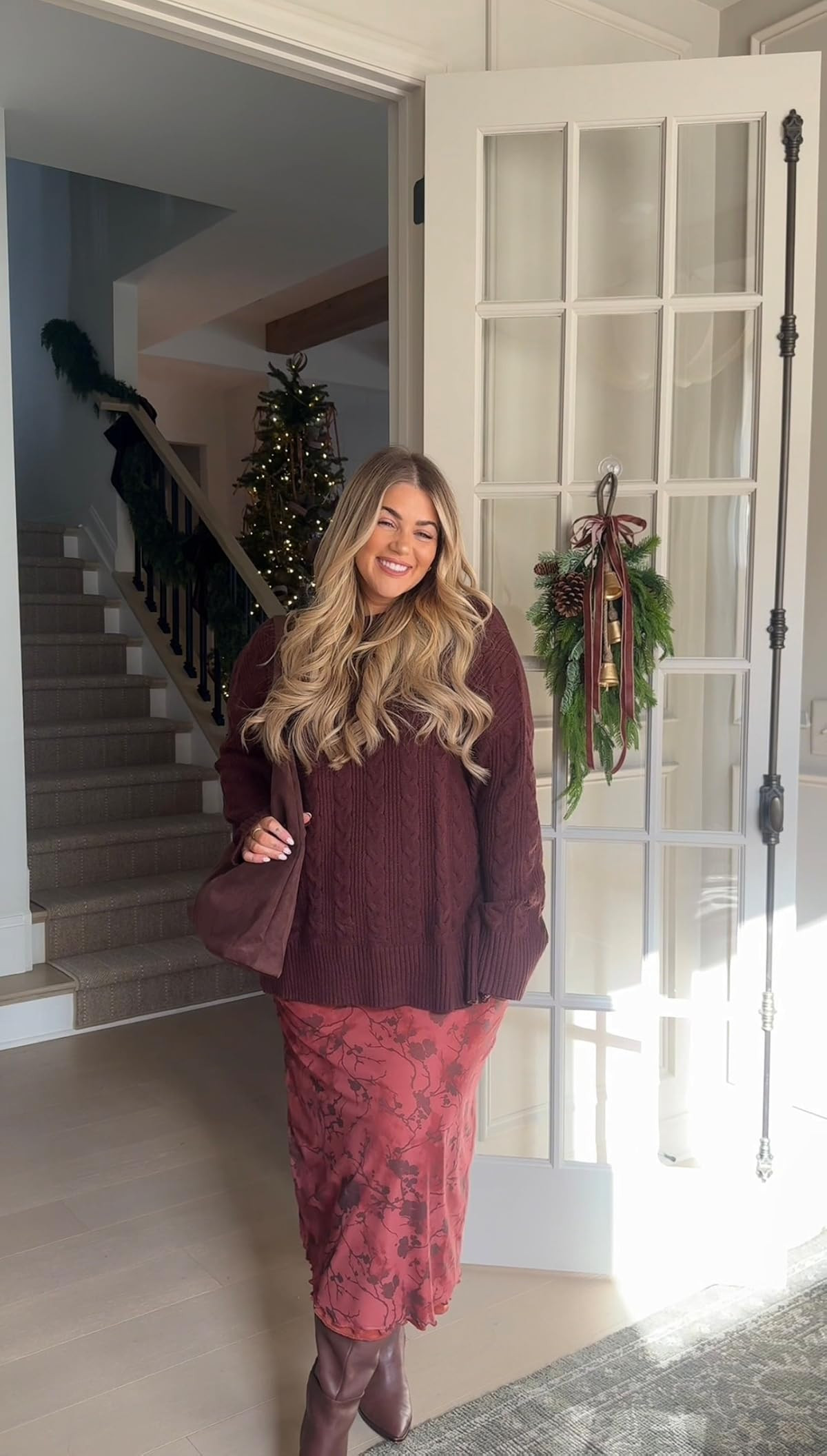 Amazon last minute holiday outfit idea! I got a XL sweater and skirt 

 #LTKHoliday #LTKSaleAlert #LTKMidsize