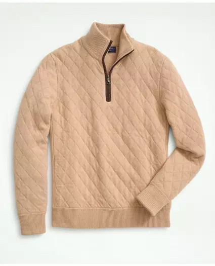 Wool Cashmere Quilted Half-Zip | Brooks Brothers