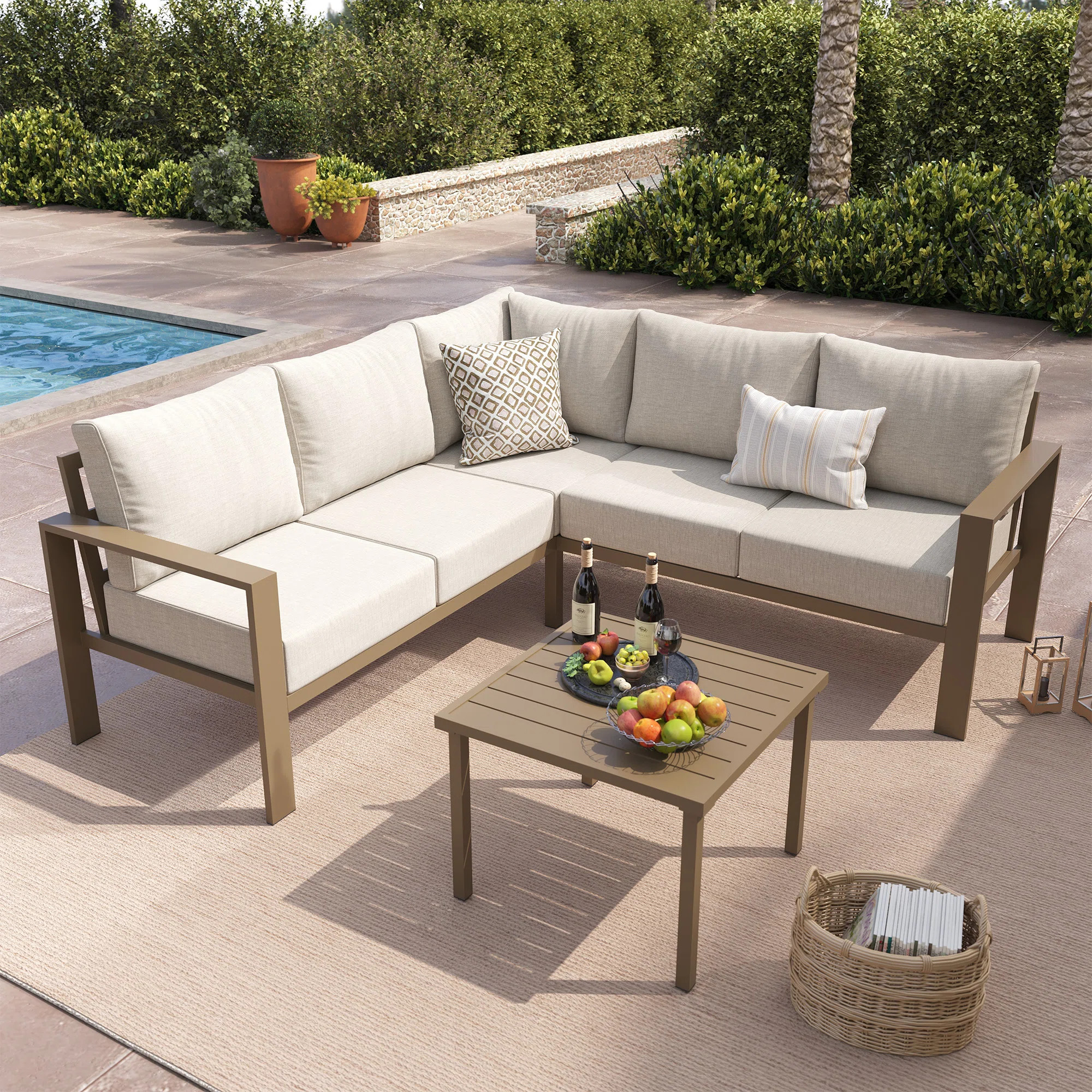Latitude Run\u00ae 6 Pieces Metal Outdoor Sectional Furniture & Reviews | Wayfair | Wayfair North America